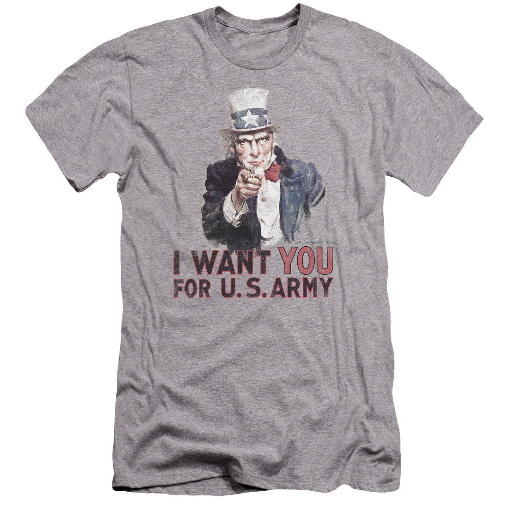 Army I Want You Premium Bella Canvas Slim Fit Mens T Shirt Athletic Heather Hoodie, Sweatshirt | CiraTrend.com (Image 1)