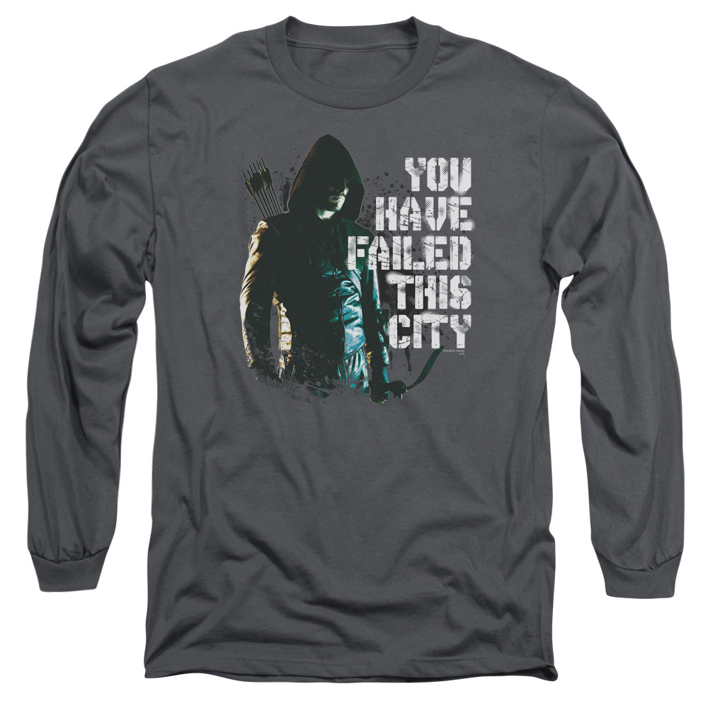 Arrow You Have Failed Mens Long Sleeve Shirt Charcoal Hoodie, Sweatshirt | CiraTrend.com (Image 3)