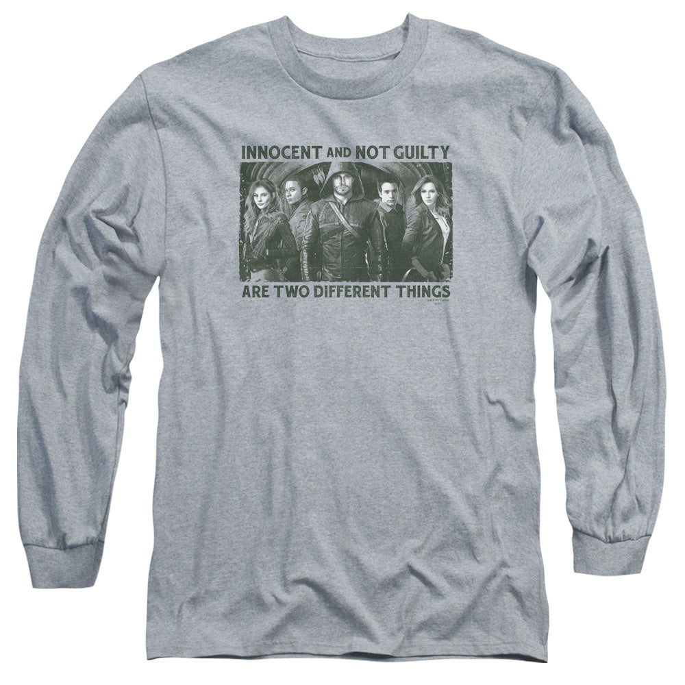 Arrow Not Guilty Mens Long Sleeve Shirt Athletic Heather Hoodie, Sweatshirt | CiraTrend.com (Image 2)