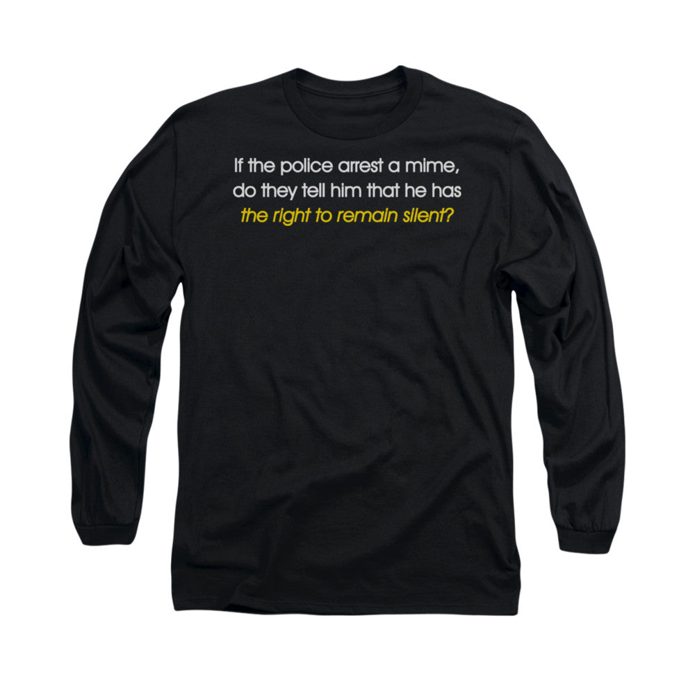 Arrest A Mime Mens Long Sleeve Shirt Black Hoodie, Sweatshirt | CiraTrend.com (Image 2)