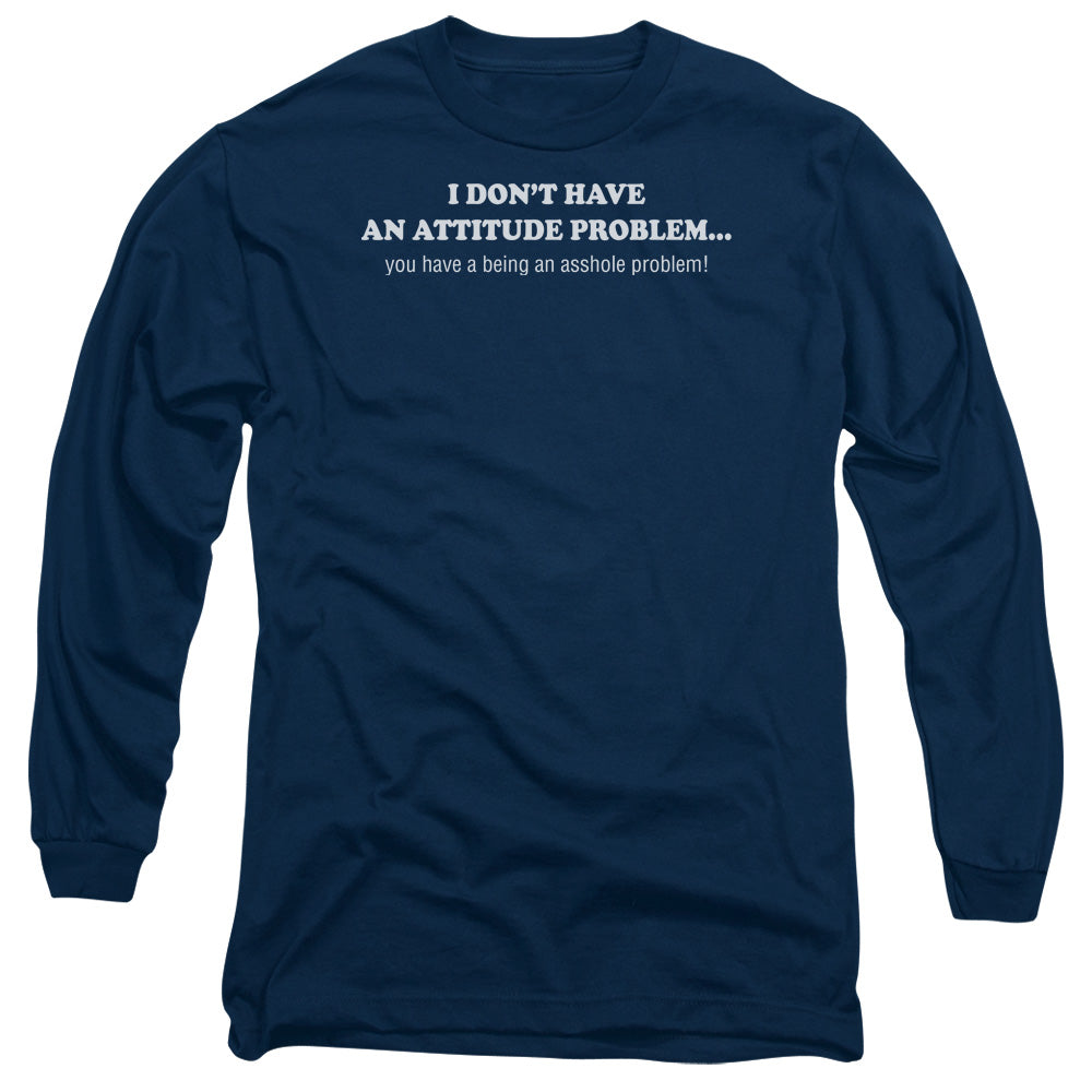 Attitude Problem Mens Long Sleeve Shirt Navy Hoodie, Sweatshirt | CiraTrend.com (Image 2)