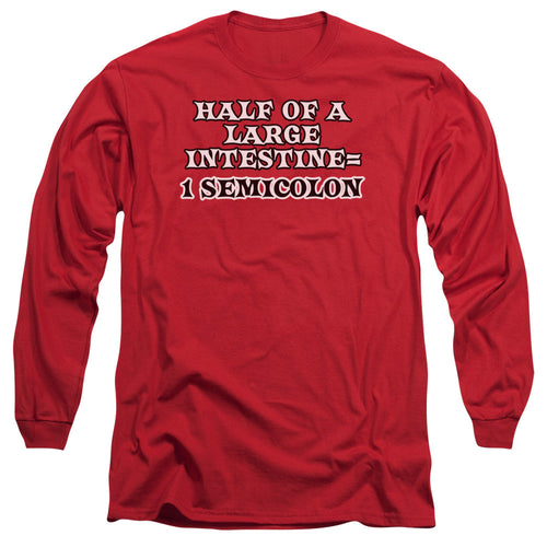1 Semicolon Mens Long Sleeve Shirt Red Hoodie, Sweatshirt | CiraTrend.com (Image 1)