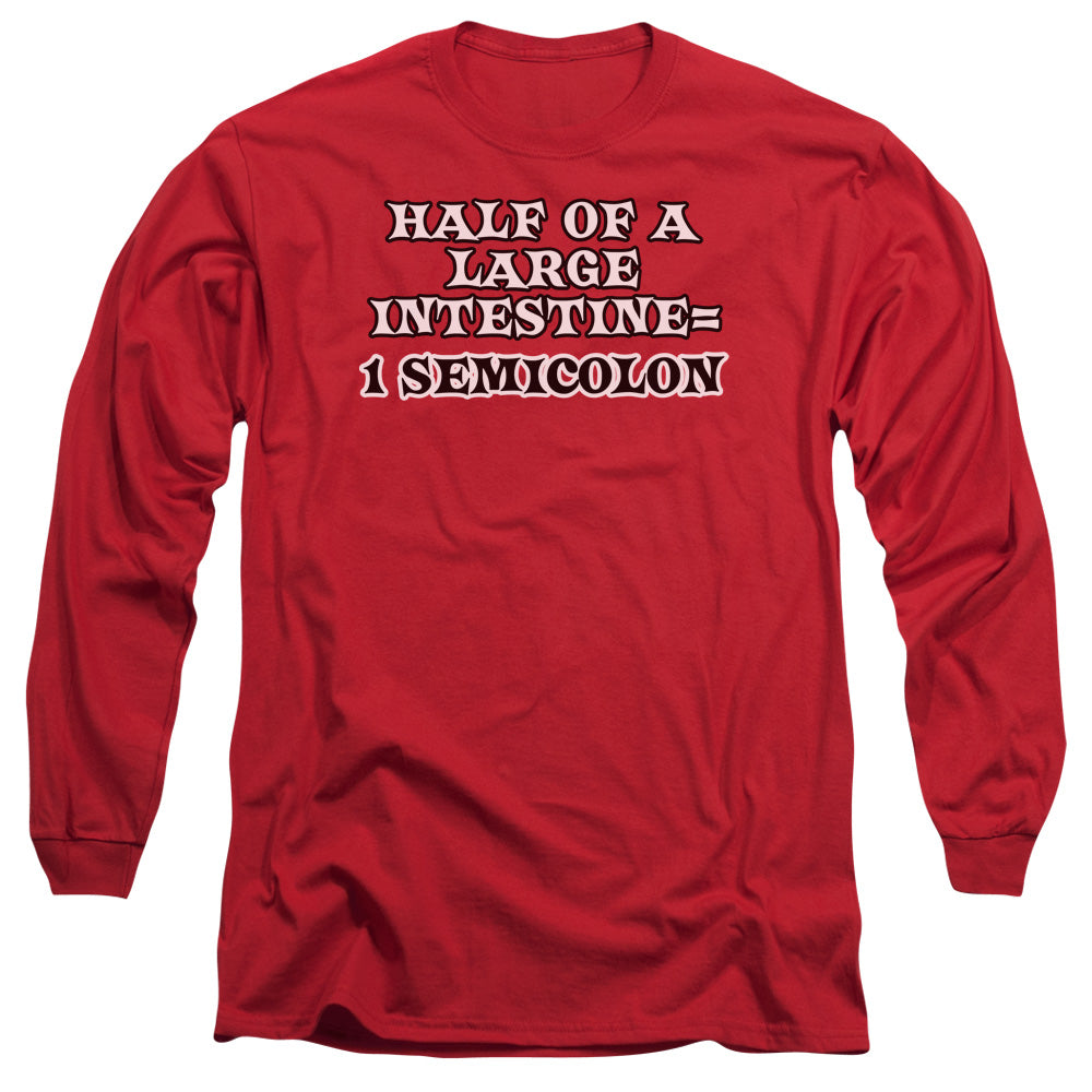 1 Semicolon Mens Long Sleeve Shirt Red Hoodie, Sweatshirt | CiraTrend.com (Image 2)