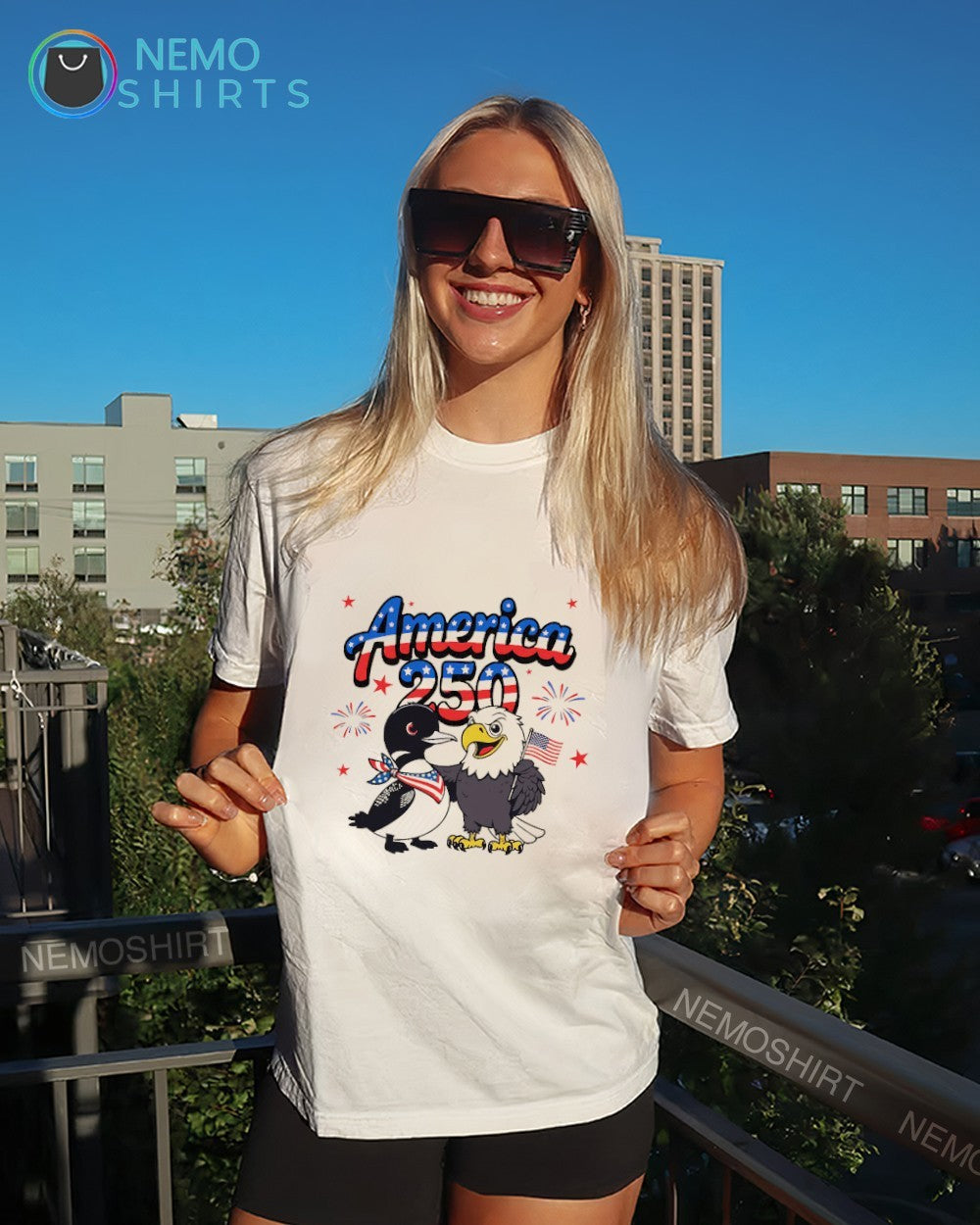 America 250 Minnesota Loon and Bald Eagle shirt