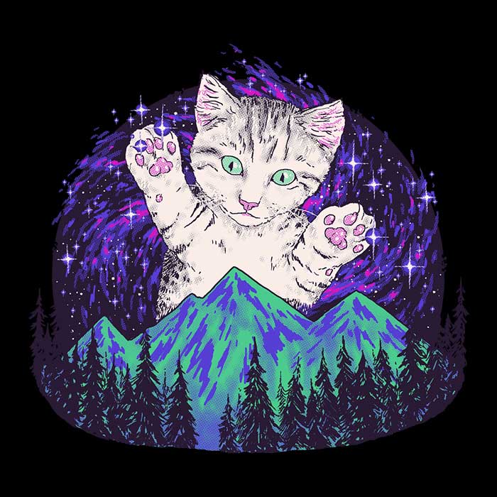 Aurora Meowalis - 3/4 Sleeve Raglan T-Shirt Hoodie, Sweatshirt | CiraTrend.com (Image 2)