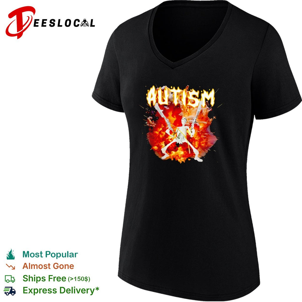 Autism Skeleton With Guns shirt