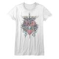 Bon Jovi Girls Juniors S/S T-Shirt - Pierced - Solid White Hoodie, Sweatshirt | CiraTrend.com