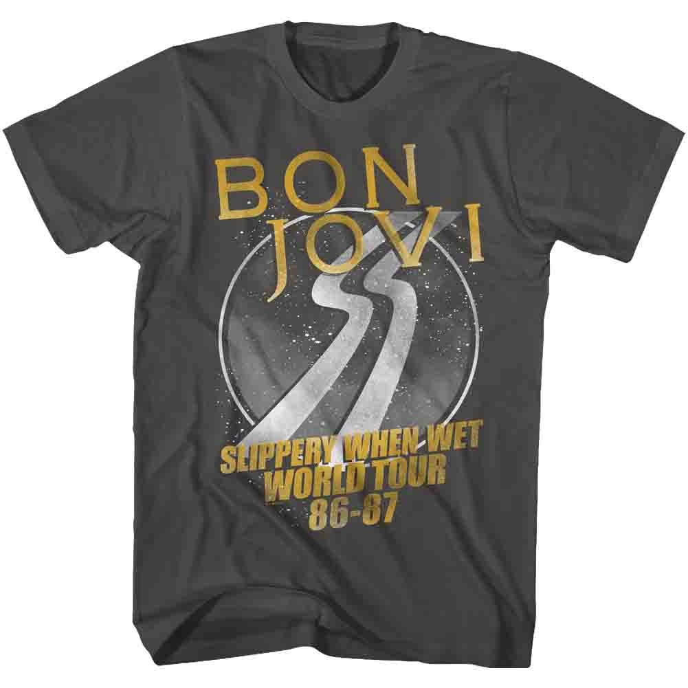 Bon Jovi Mens S/S T-Shirt - World Tour - Solid Smoke Hoodie, Sweatshirt | CiraTrend.com