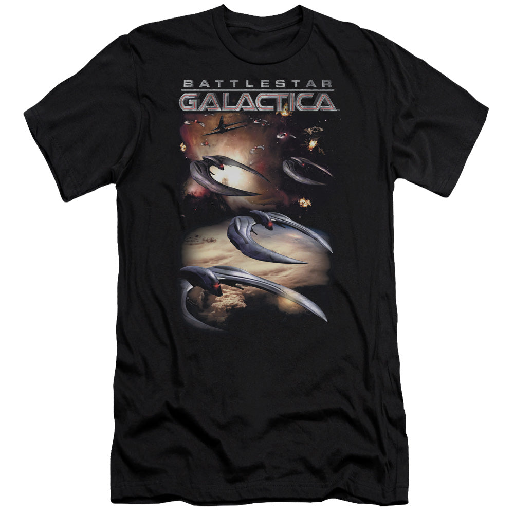 Batlestar GalACtica (New) When Cylons AtACk Premium Bella Canvas Slim Fit Mens T Shirt Black Hoodie, Sweatshirt
