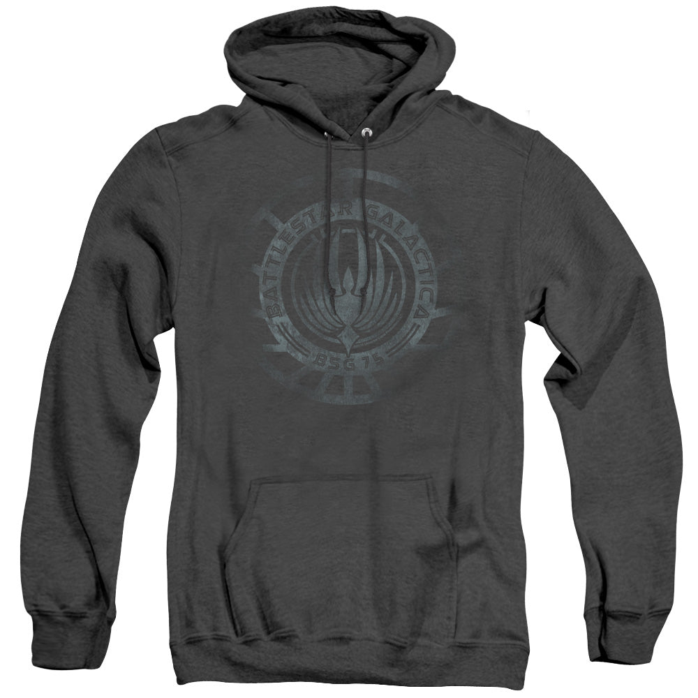 Batlestar GalACtica (New) Faded Emblem Heather Mens Hoodie Black T-Shirts, Sweatshirt | CiraTrend.com