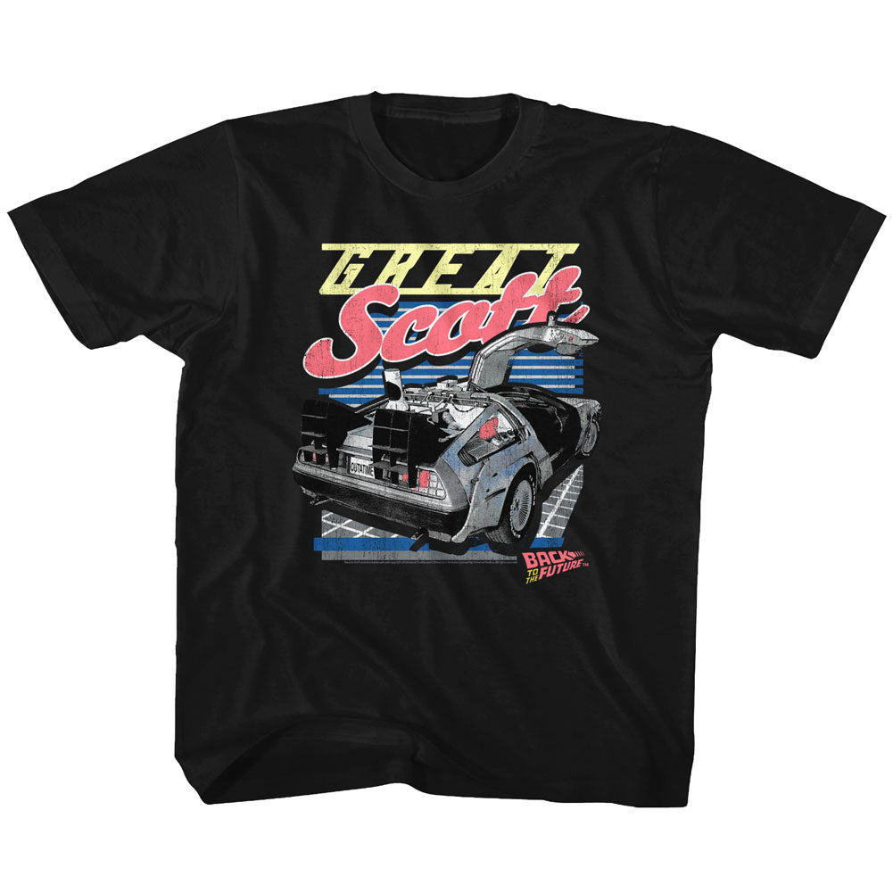 Back To The Future Youth S/S T-Shirt - Great Scott - Solid Black Hoodie, Sweatshirt | CiraTrend.com