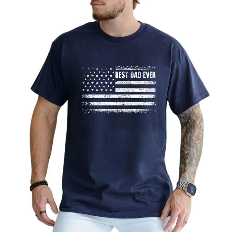 Best Dad Ever Shirt, Proud Father Indepence Day T-shirt, Proud Dad 4th Of July Vintage Graphic Printed Tee, Father's Day...