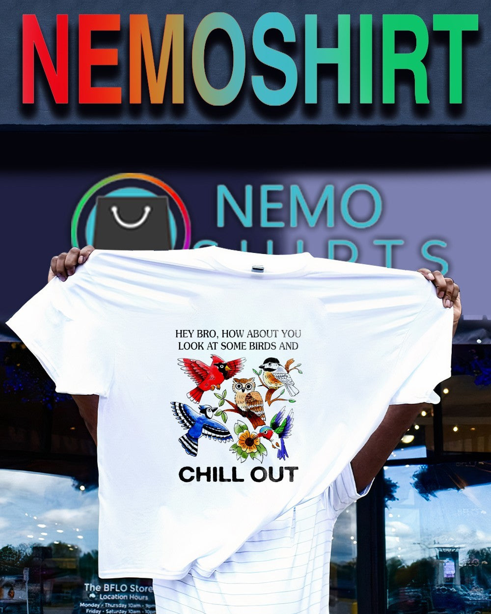 Birds hey bro how about you look at some birds and chill out shirt