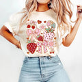 Boho Strawberry Coquette SHIRT Preppy Strawberries Summer Strawberry tshirt Cotton Fabric Hoodie, Sweatshirt | CiraTrend.com