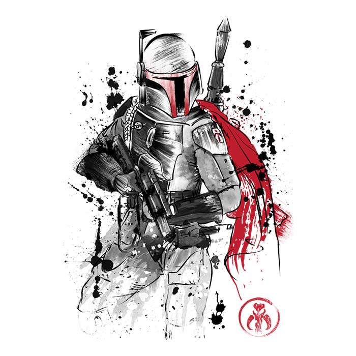 Bounty Hunter Sumi-e - Ringer T-Shirt Hoodie, Sweatshirt | CiraTrend.com (Image 2)