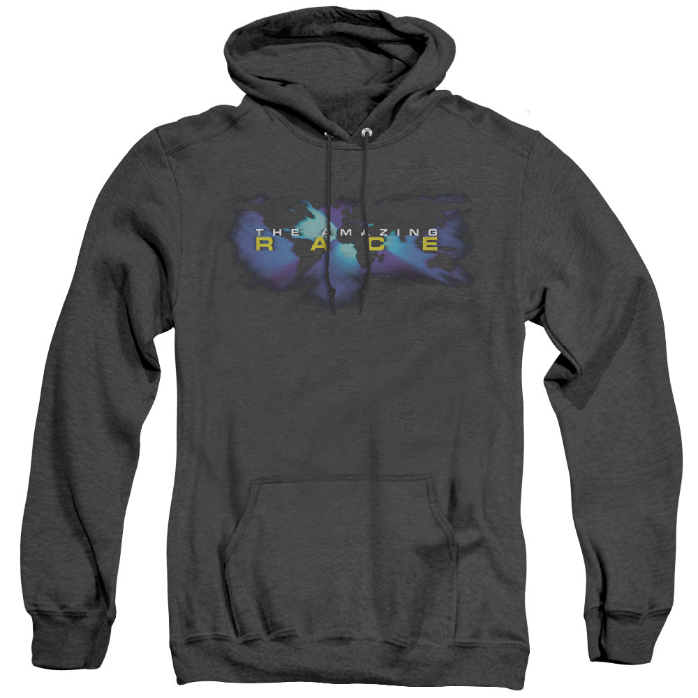 Amazing Race Faded Globe Mens Heather Hoodie Black T-Shirts, Sweatshirt | CiraTrend.com (Image 5)