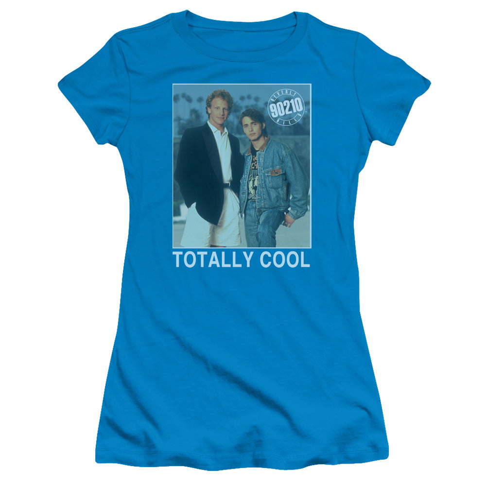 90210 Totally Cool Junior Sheer Cap Sleeve Womens T Shirt Turquoise Hoodie, Sweatshirt | CiraTrend.com