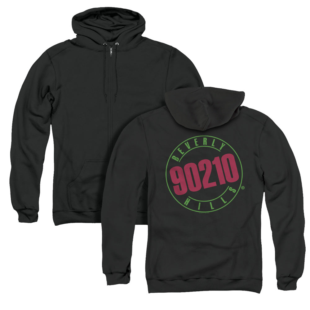 90210 Neon Back Print Zipper Mens Hoodie Black T-Shirts, Sweatshirt | CiraTrend.com