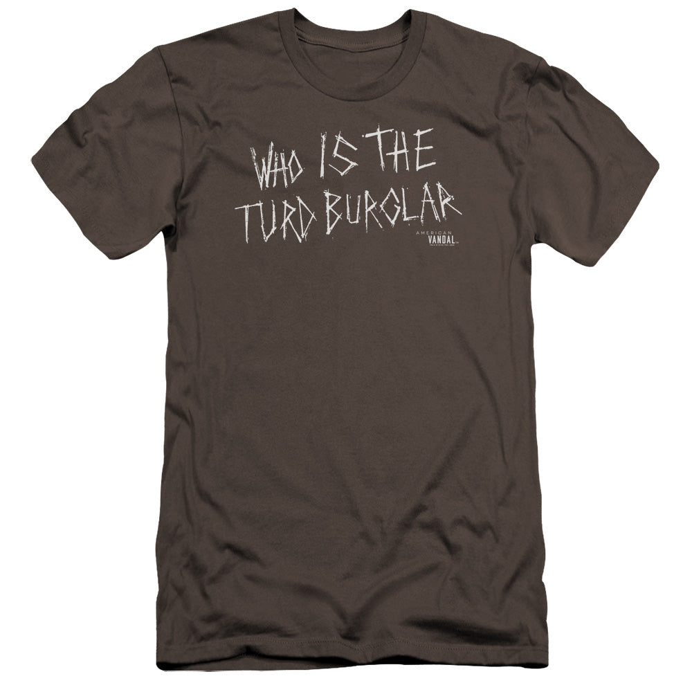 American Vandal Turd Burglar Hbo Premium Bella Canvas Slim Fit Mens T Shirt Charcoal Hoodie, Sweatshirt (Image 1)