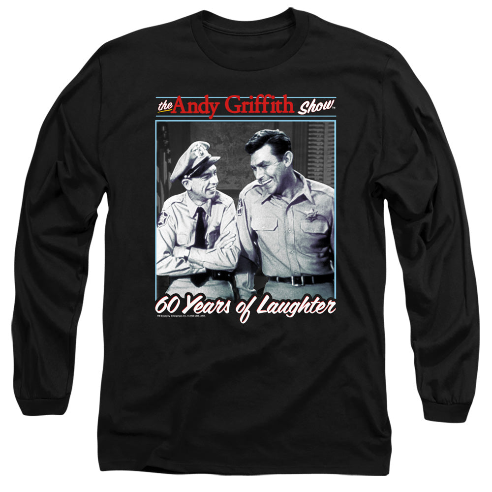 Andy Griffith 60 Years Of Laughter Mens Long Sleeve Shirt Black Hoodie, Sweatshirt | CiraTrend.com (Image 1)