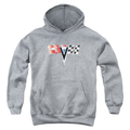 Chevrolet 2nd Gen Vette Nose Emblem - Youth Hoodie (Ages 8-12) T-Shirts, Sweatshirt | CiraTrend.com