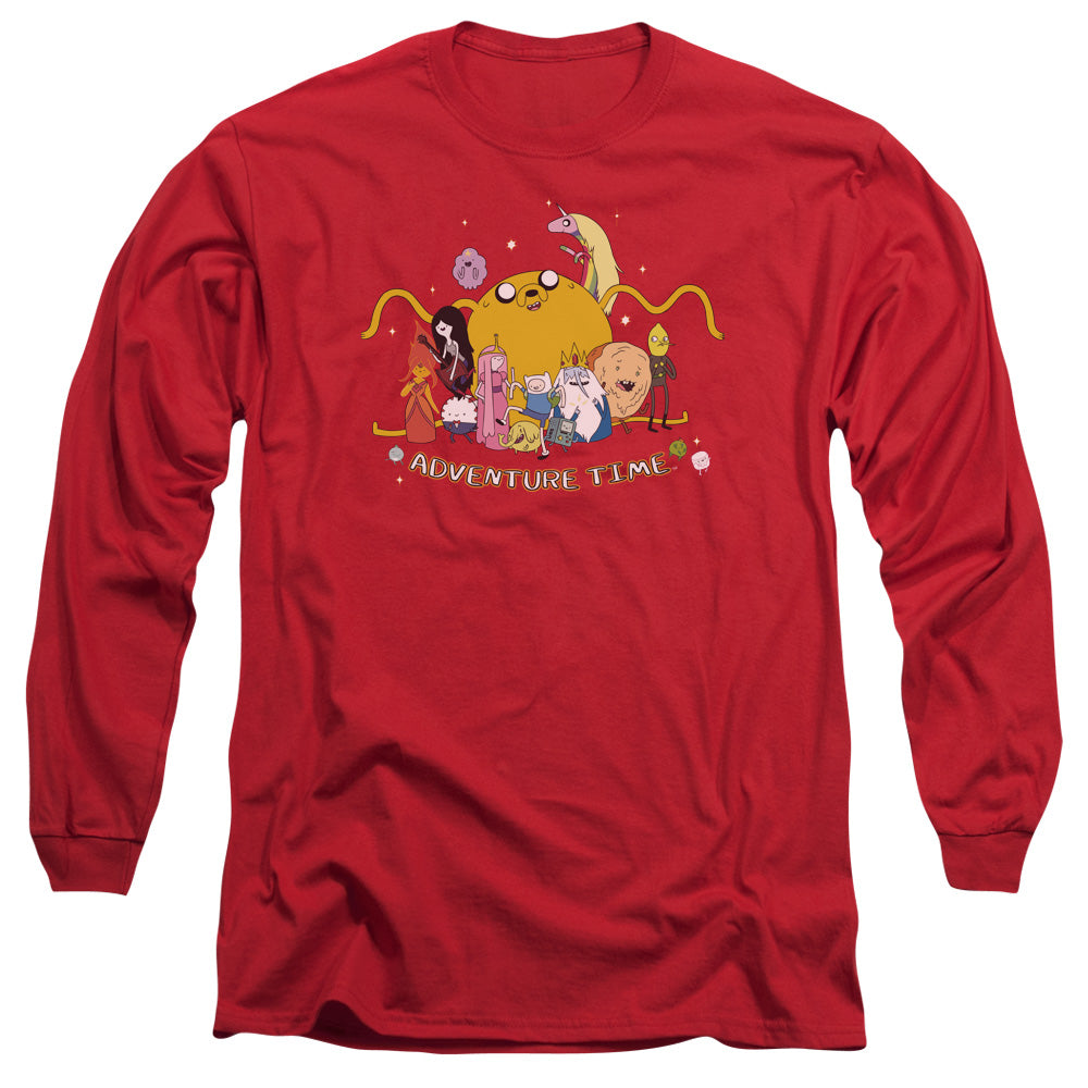 Adventure Time Outstretched Mens Long Sleeve Shirt Red Hoodie, Sweatshirt | CiraTrend.com (Image 2)