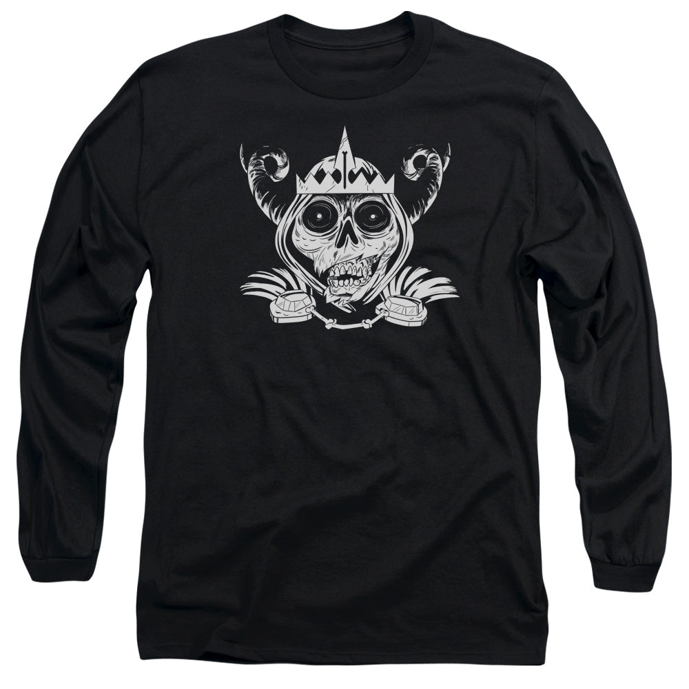 Adventure Time Skull Face Mens Long Sleeve Shirt Black Hoodie, Sweatshirt | CiraTrend.com (Image 1)