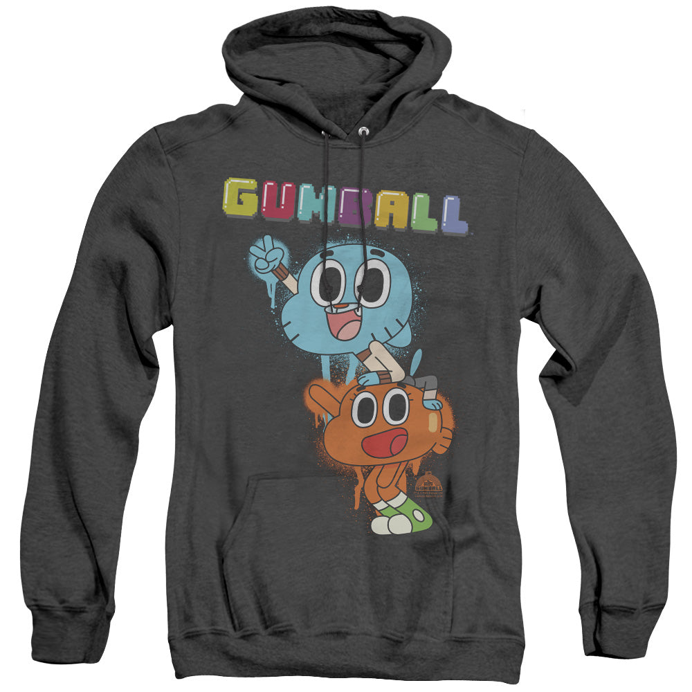 Amazing World Of Gumball Gumball Spray Mens Heather Hoodie Black T-Shirts, Sweatshirt | CiraTrend.com (Image 3)