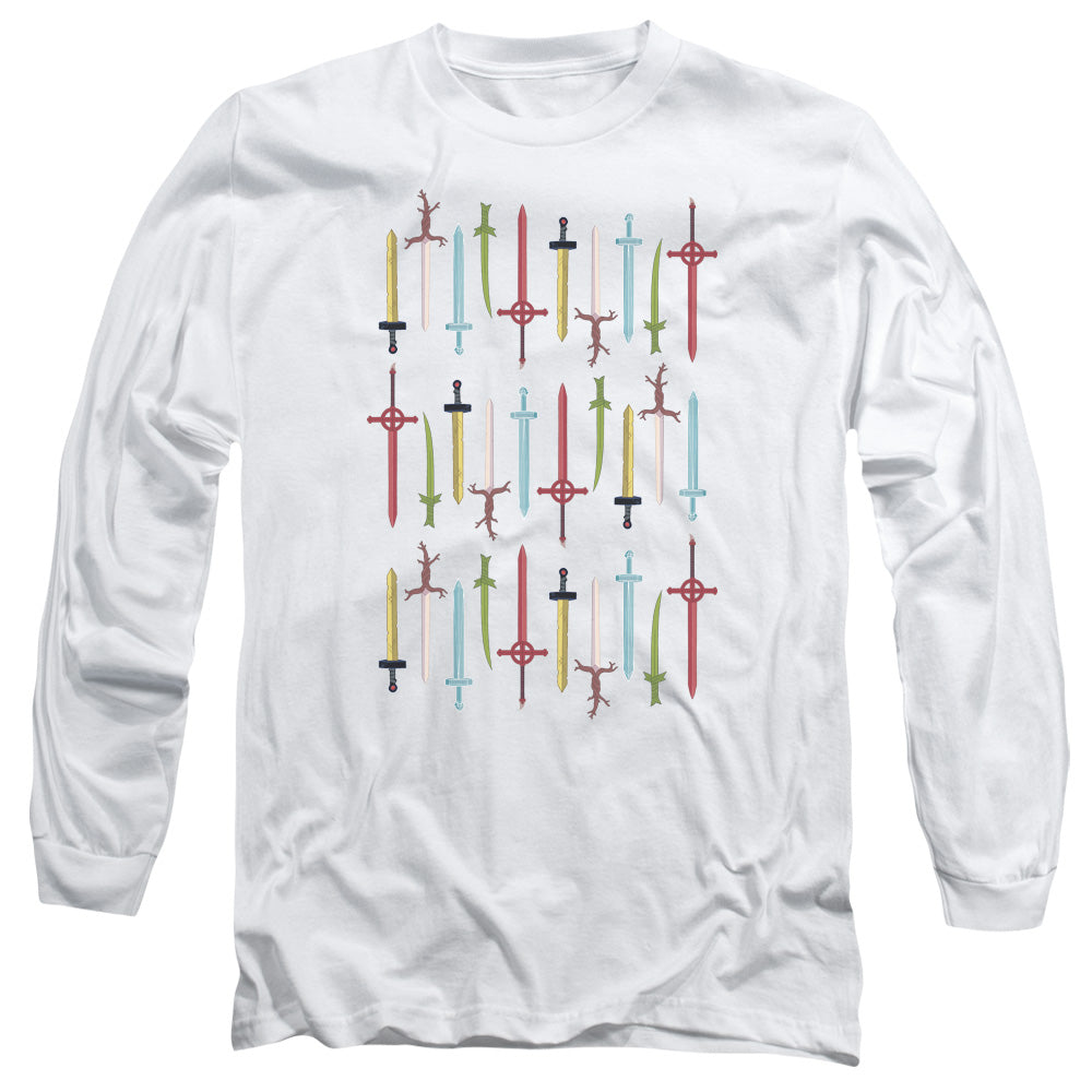 Adventure Time Swords Mens Long Sleeve Shirt White Hoodie, Sweatshirt | CiraTrend.com (Image 2)