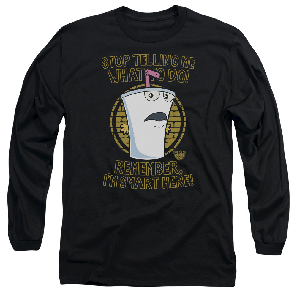 Aqua Teen Hunger Force Stop Mens Long Sleeve Shirt Black Hoodie, Sweatshirt | CiraTrend.com (Image 1)