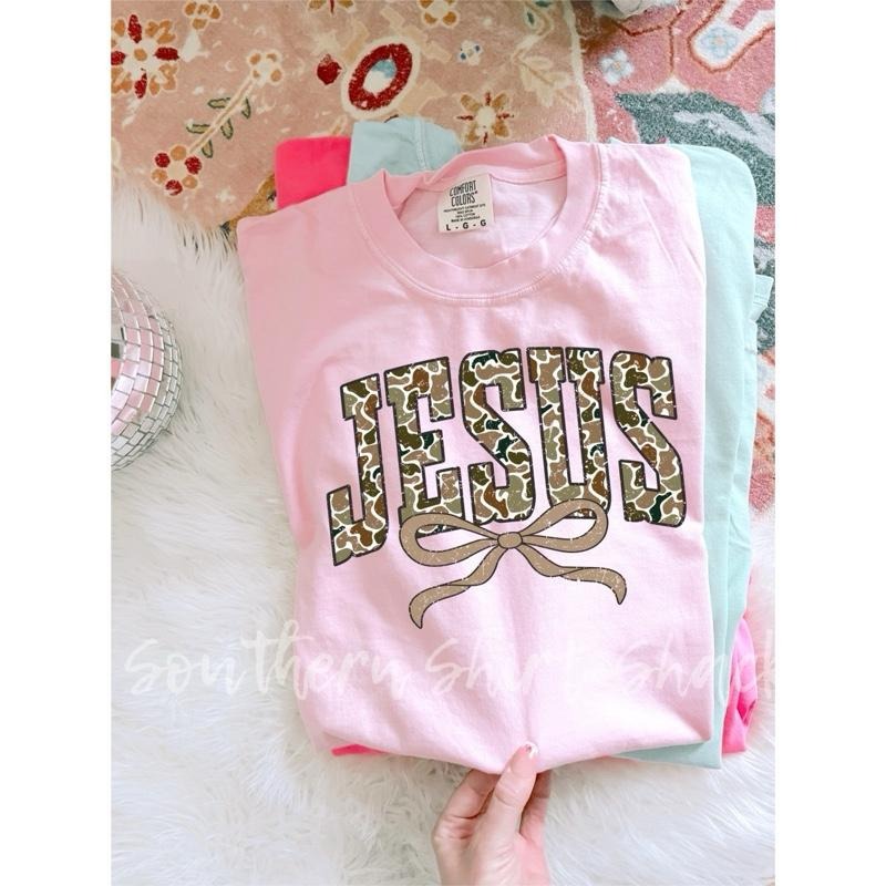 Camo Jesus T shirt  | Preppy Faith based T shirt | Blossom comfort colors T shirt Hoodie, Sweatshirt | CiraTrend.com