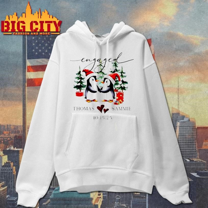 Ceramic Engagement Christmas Personalized Ornaments Shirt