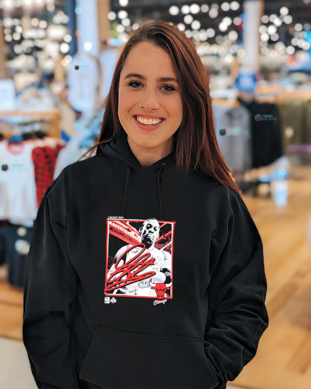 Chicago Bulls Dennis Rodman Freeze Frame signature graphic shirt