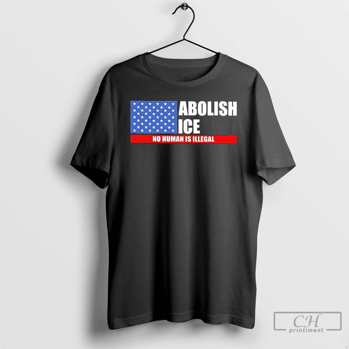 Classic American Flag Abolish Ice No Human Is Illegal T-Shirts, Hoodie, Sweatshirt | CiraTrend.com