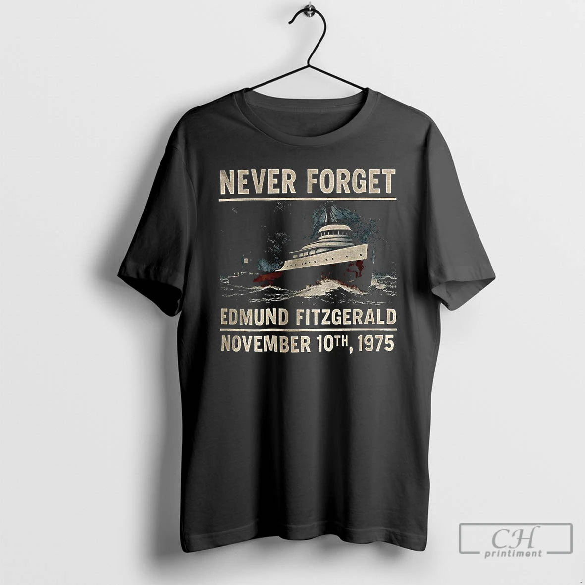 Classic Edmund Fitzgerald Never Forget November 10th 1975 T-Shirts, Hoodie, Sweatshirt | CiraTrend.com