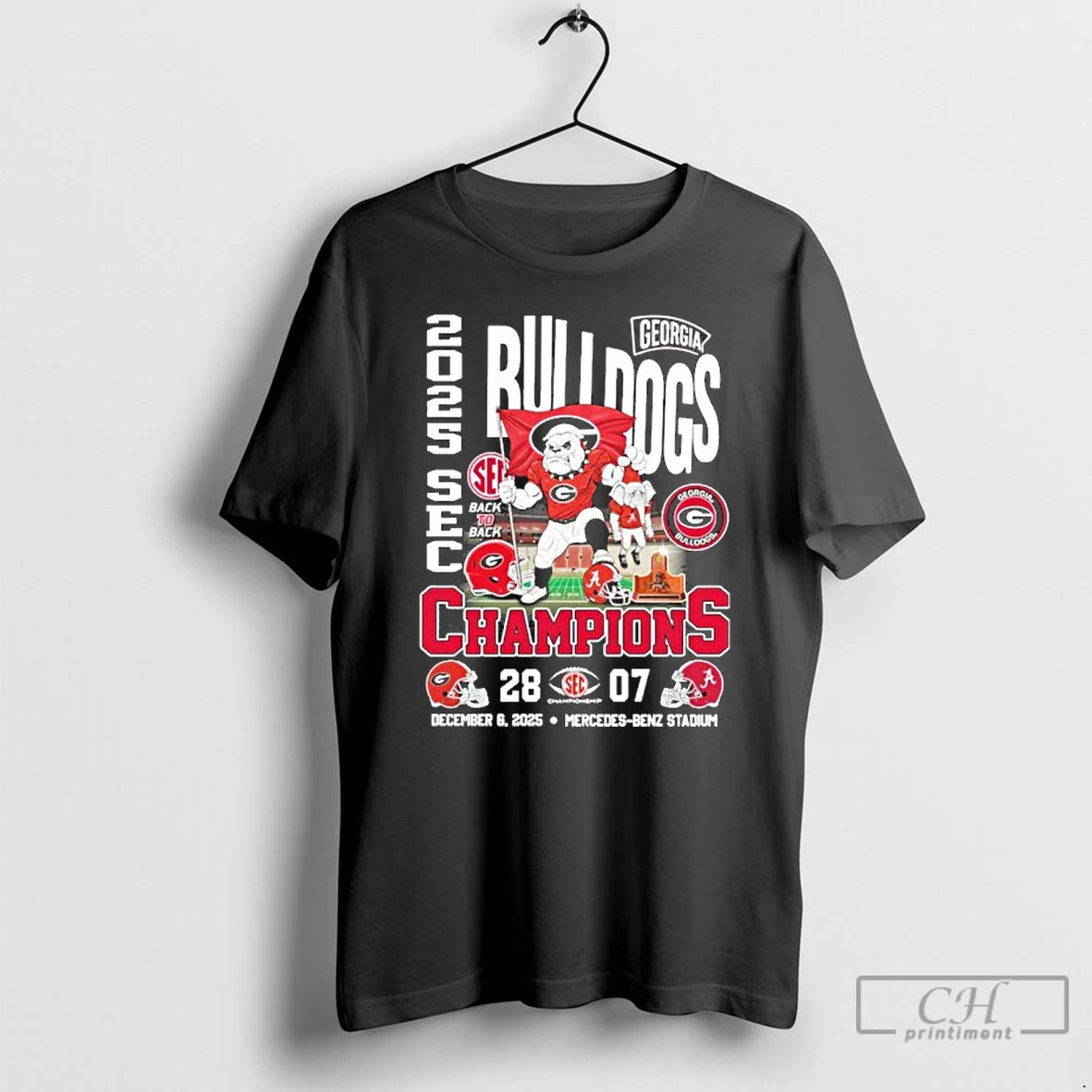 Classic Georgia Bulldogs Mascot 2025 Sec Conference Champions 28 7 Score T-Shirts, Hoodie, Sweatshirt | CiraTrend.com