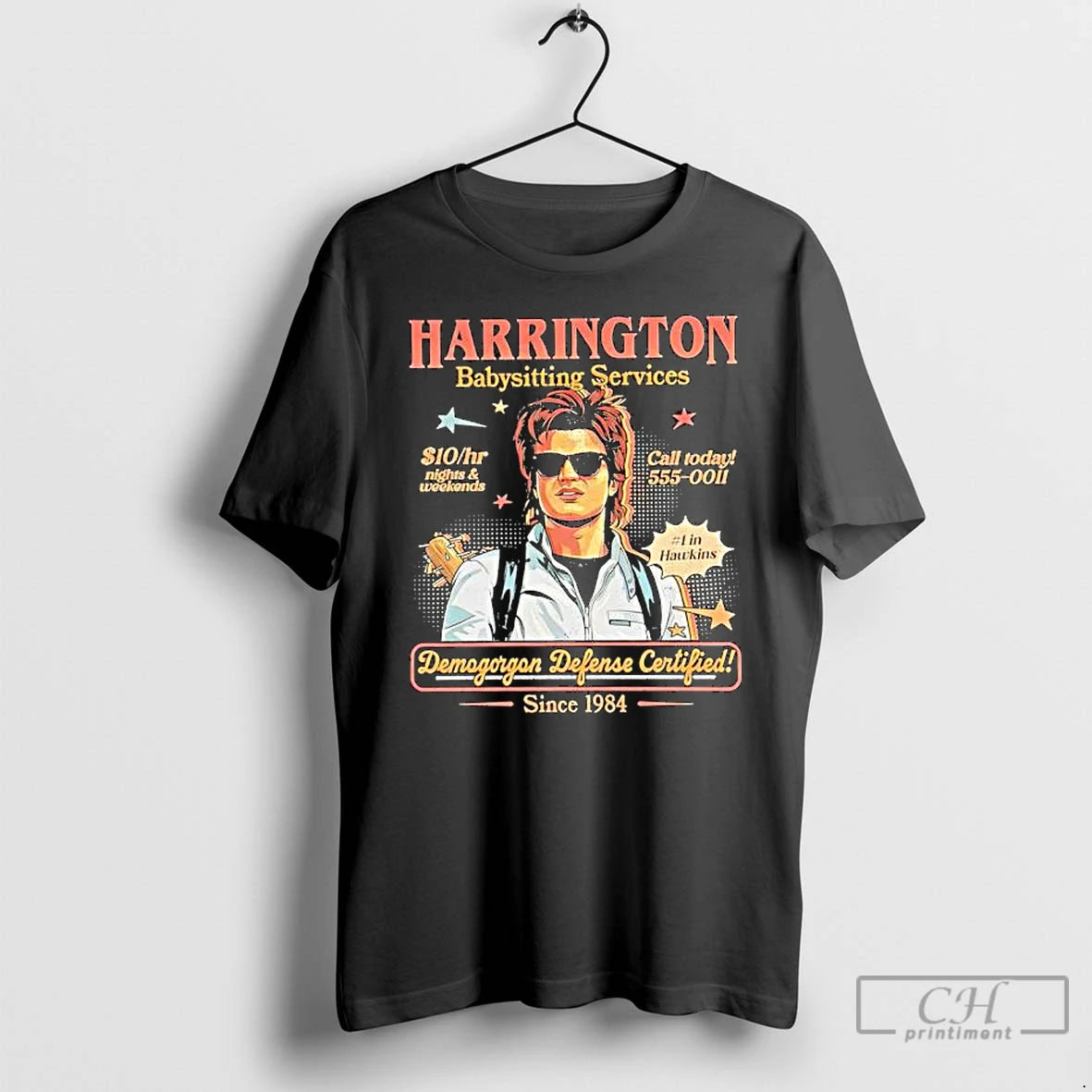 Classic Harrington Babysitting Services Demogorgon Defense Certified Since 1984 T-Shirts, Hoodie, Sweatshirt | CiraTrend.com