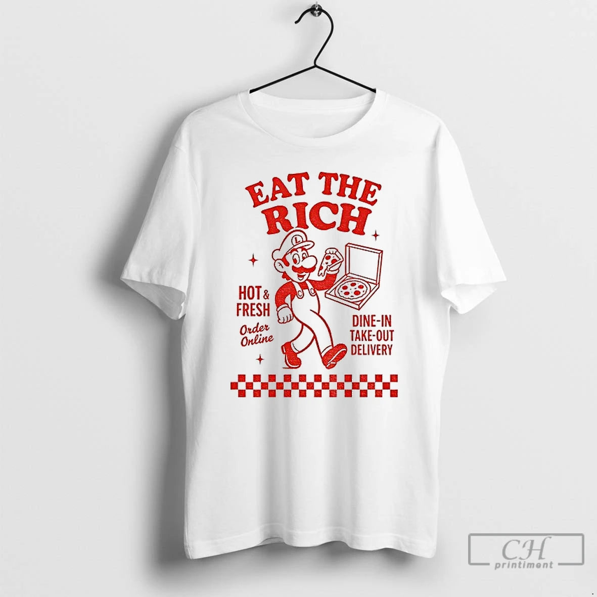 Classic Luigi Pizza Eat The Rich Hot An Fresh Dine In Take Out Delivery T-Shirts, Hoodie, Sweatshirt | CiraTrend.com