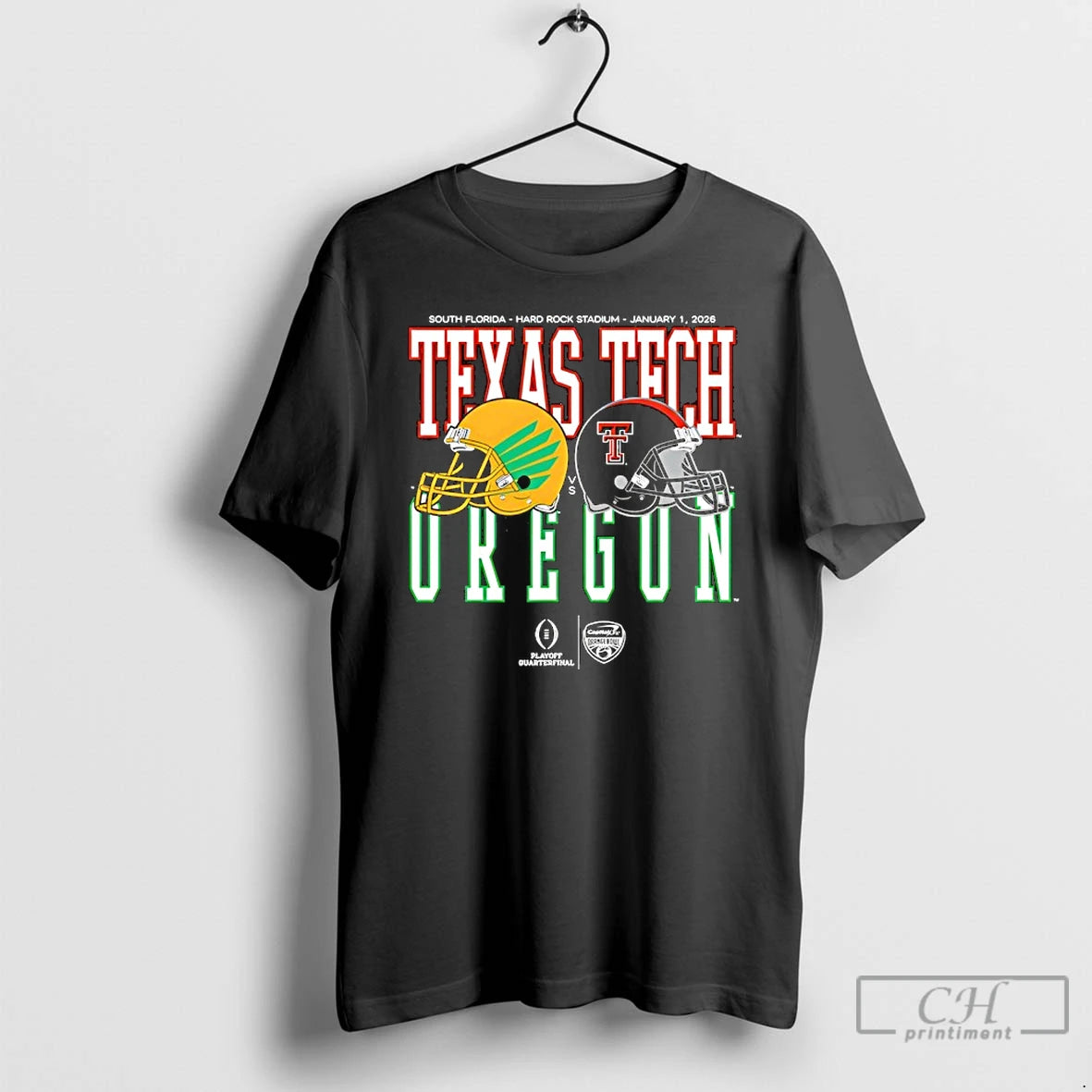 Classic Apital One Orange Bowl 2026 Oregon Vs Texas Tech Helmet Matchup T Shirts Sweater Hoodie, Sweatshirt | CiraTrend.com