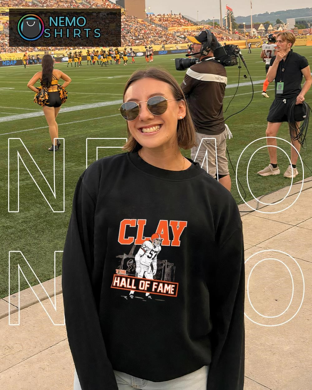 Cleveland Browns linebacker Clay Matthews Jr. to the hall of fame shirt