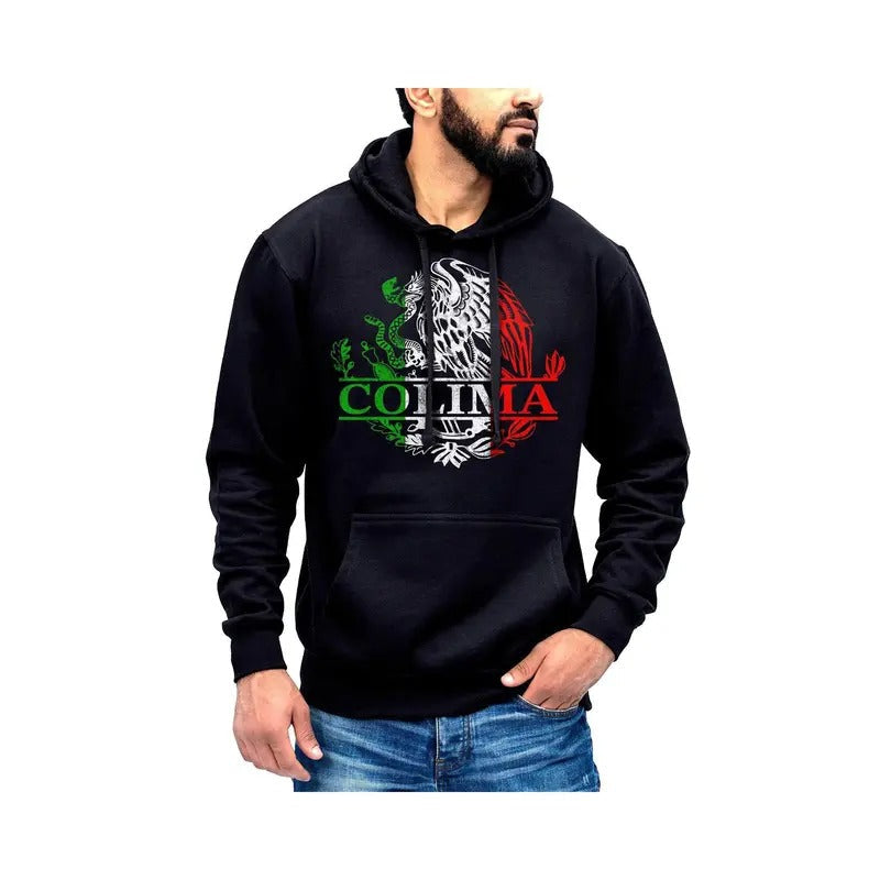 Colima Mexico Eagle Emblem Hoodie Sweatshirt Cotton Fabric T-Shirts | CiraTrend.com