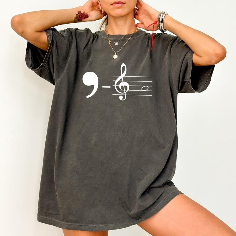Comma La Shirt, Feminist Tee, Musical Tee, Feminism Graphic Printed Tee, Funny Shirt For Women, Music Teacher Unisex...