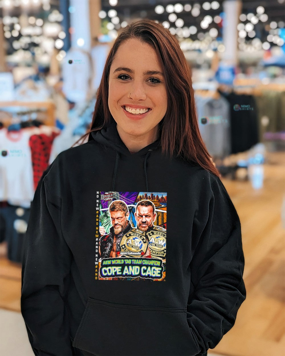 Cope and Cage AEW World tag team champion shirt