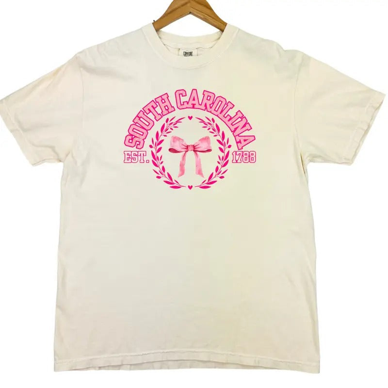 Coquette STATES Ivory Comfort Colors T-Shirt Hoodie, Sweatshirt | CiraTrend.com
