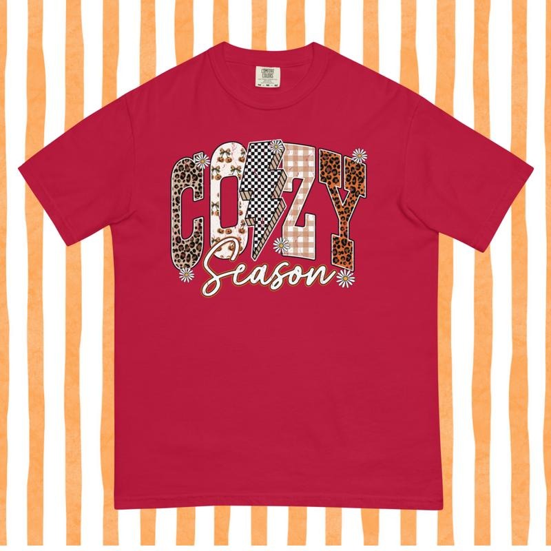 Cozy Season Fall Shirt, Comfort Colors tee, Trendy Autumn Top, Unisex garment-dyed heavyweight t-shirt Hoodie, Sweatshirt
