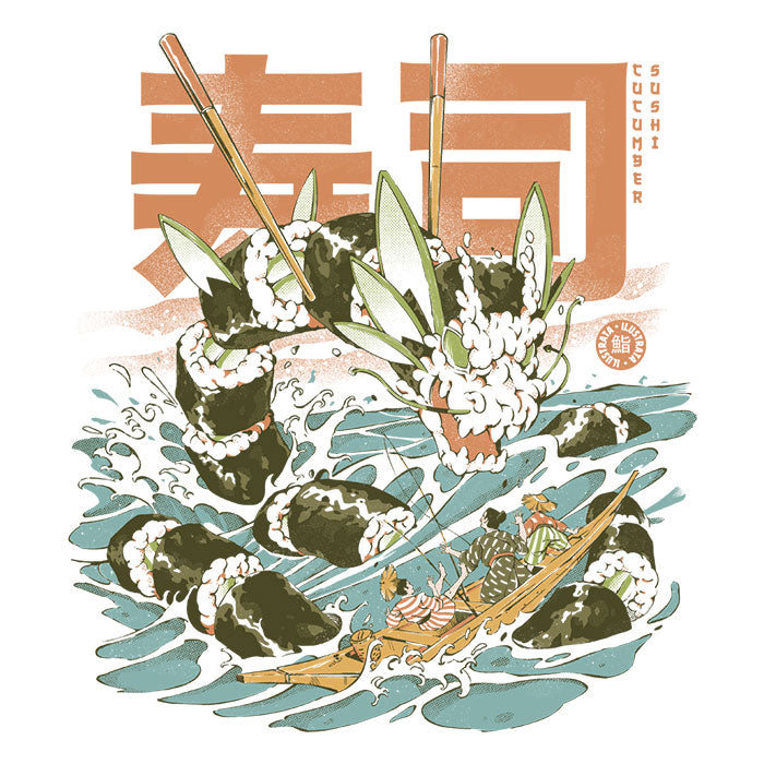 Cucumber Sushi Dragon - 3/4 Sleeve Raglan T-Shirt Hoodie, Sweatshirt | CiraTrend.com (Image 2)