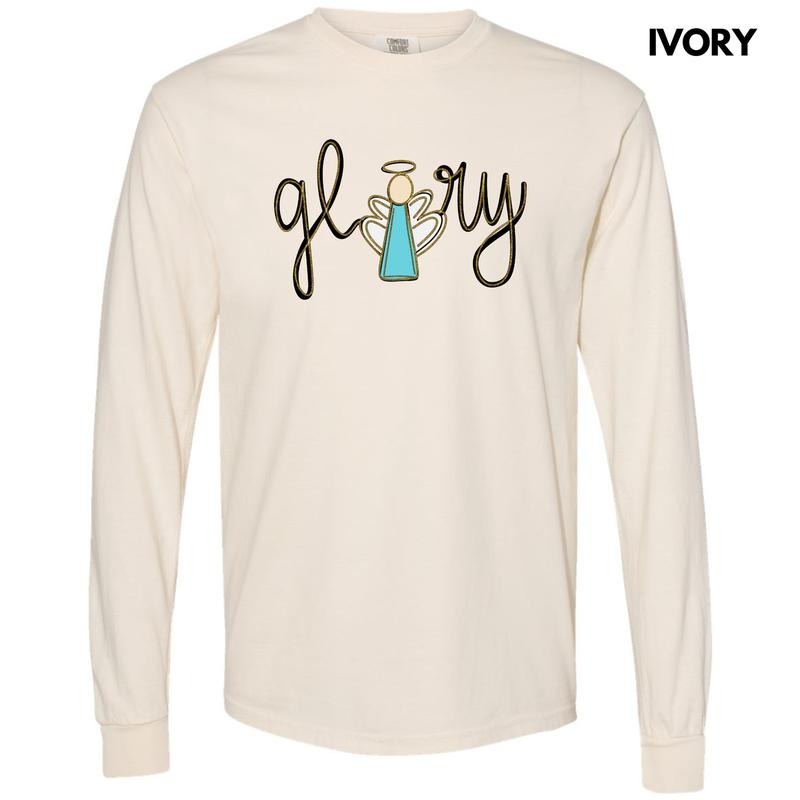 Cursive Glory Angel Long Sleeve Comfort Colors T-Shirt 'NLB' Hoodie, Sweatshirt | CiraTrend.com