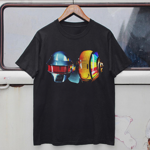 00s DAFT PUNK 'HAPPY' HEAVYWEIGHT BLACK T-SHIRT Hoodie, Sweatshirt | CiraTrend.com (Image 1)