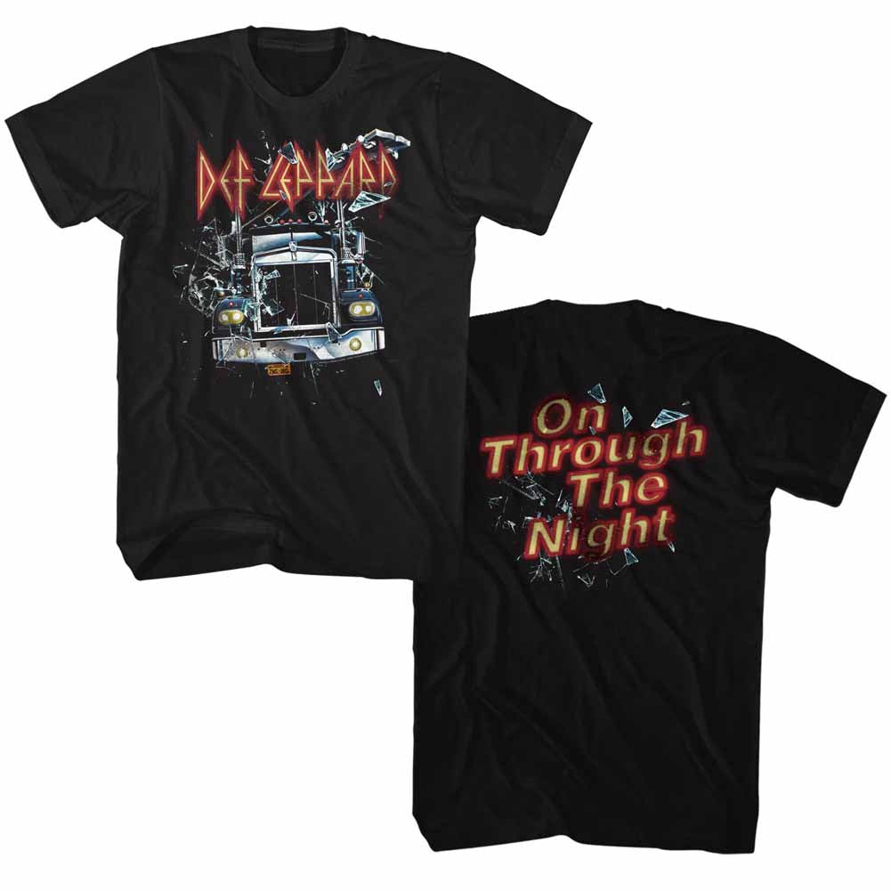 Def Leppard Mens S/S T-Shirt - Through Night 2Side - Solid Black Hoodie, Sweatshirt | CiraTrend.com