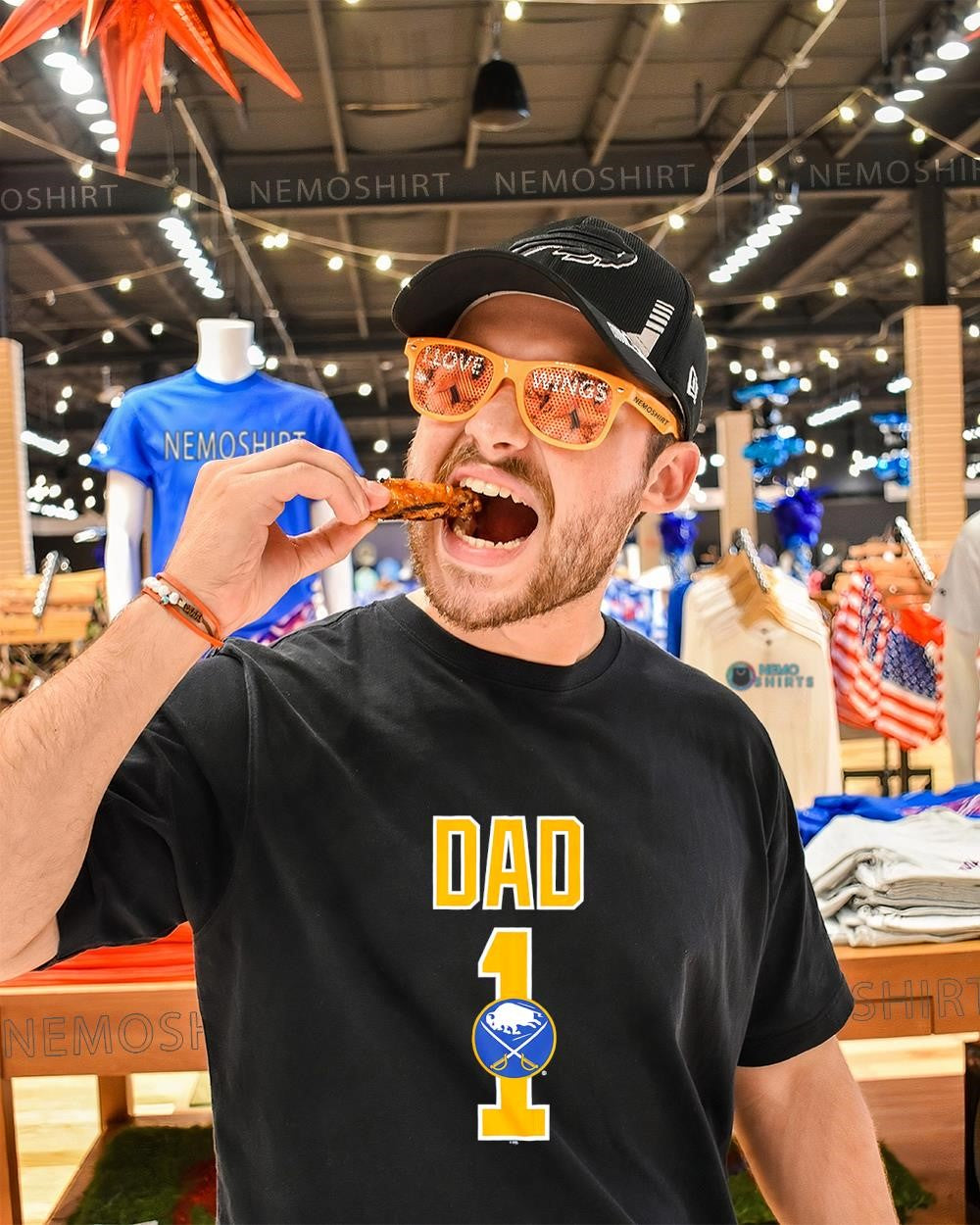Dad Number 1 with Buffalo Sabres logo shirt